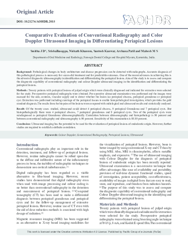 (PDF) Comparative Evaluation of Conventional Radiography and Color ...