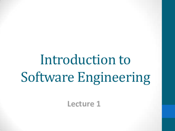 (PDF) Introduction to Software Engineering