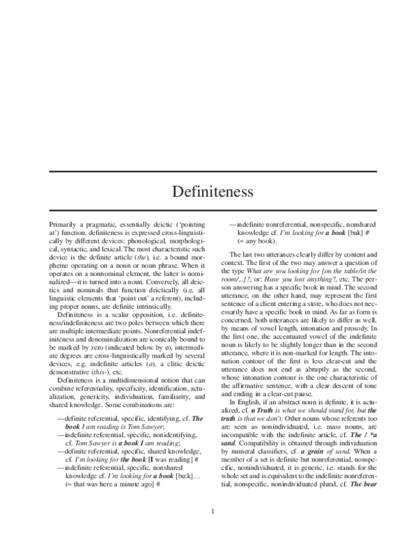 (PDF) Definiteness