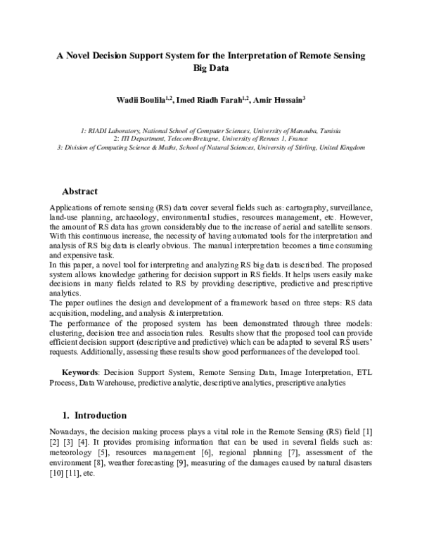(PDF) A novel decision support system for the interpretation of remote ...