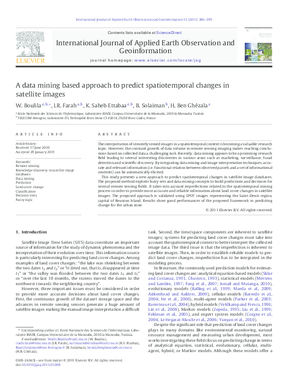(PDF) A data mining based approach to predict spatiotemporal changes in ...