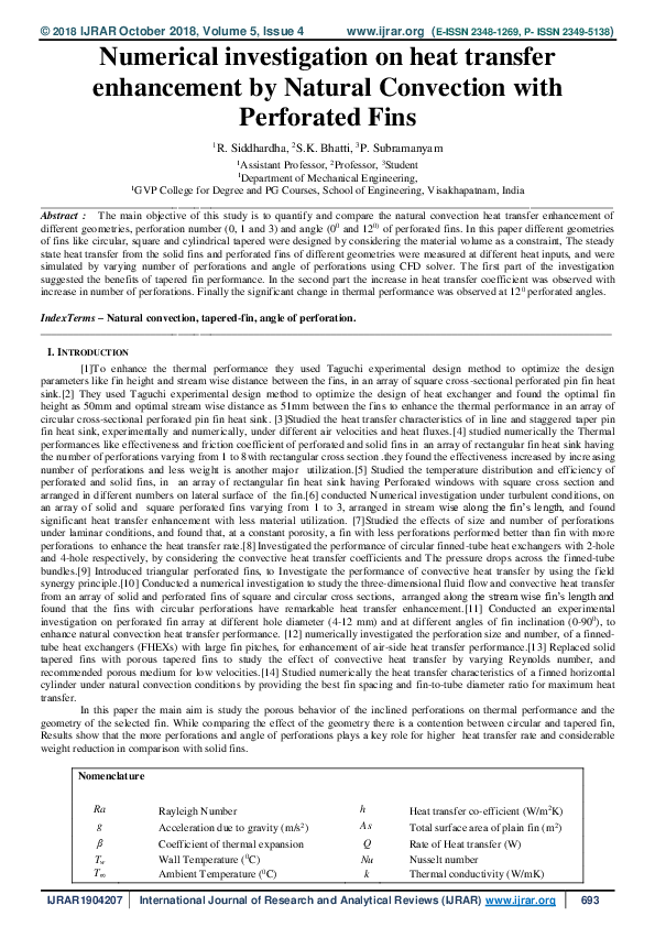 (PDF) Numerical investigation on heat transfer enhancement by Natural ...