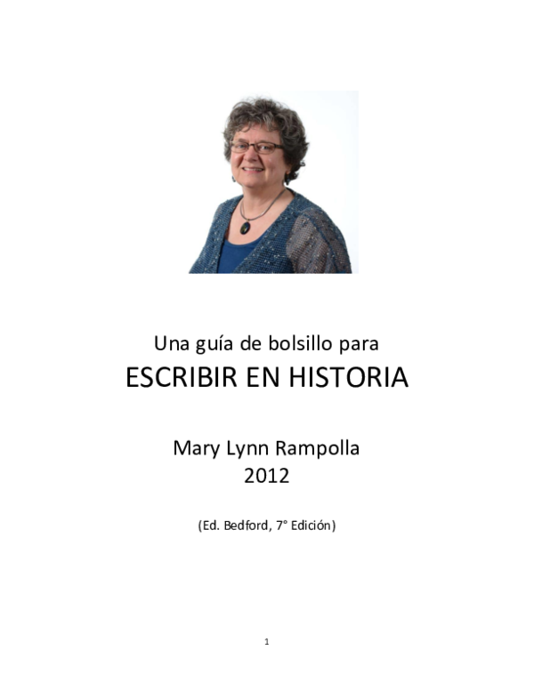  PDF Una Gu a De Bolsillo Para ESCRIBIR EN HISTORIA Juan Bautista