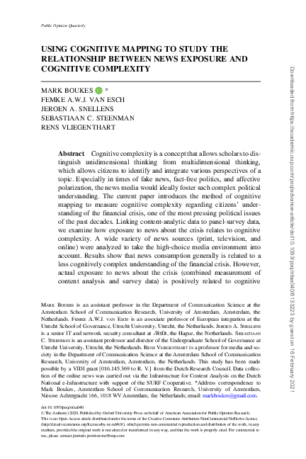 (PDF) USING COGNITIVE MAPPING TO STUDY THE RELATIONSHIP BETWEEN NEWS ...