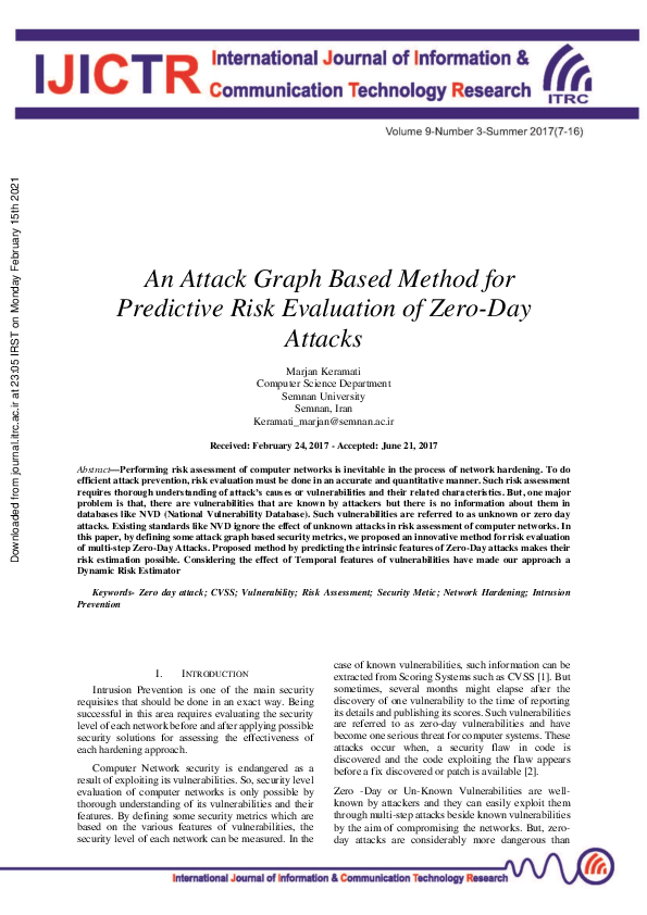 (PDF) An Attack Graph Based Method for Predictive Risk Evaluation of ...