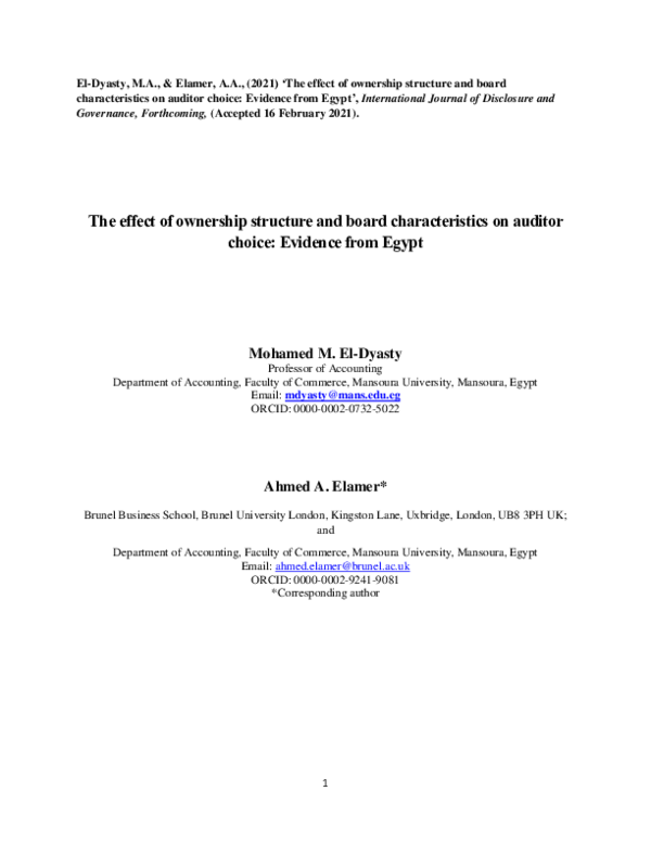 (PDF) The effect of ownership structure and board characteristics on ...