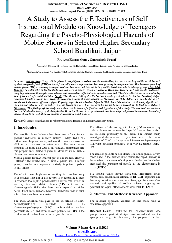 (PDF) A Study to Assess the Effectiveness of Self Instructional Module ...