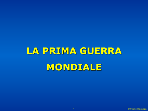(PDF) LA PRIMA GUERRA MONDIALE