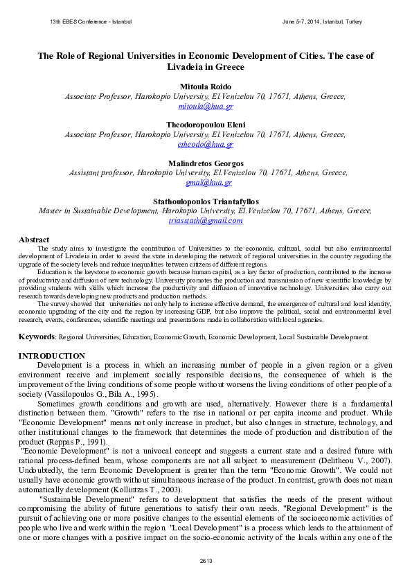 (PDF) The role of regional universities in economic development of ...