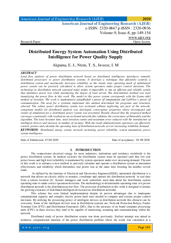 (PDF) Distributed Energy System Automation Using Distributed ...
