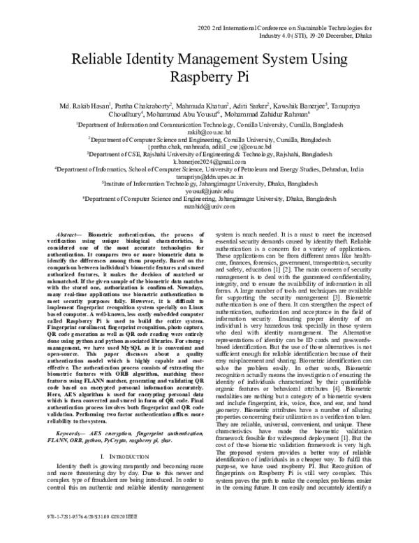 (PDF) Reliable Identity Management System Using Raspberry Pi