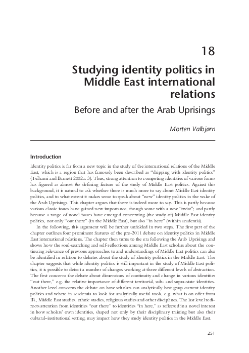 (PDF) Studying identity politics in Middle East international relations ...