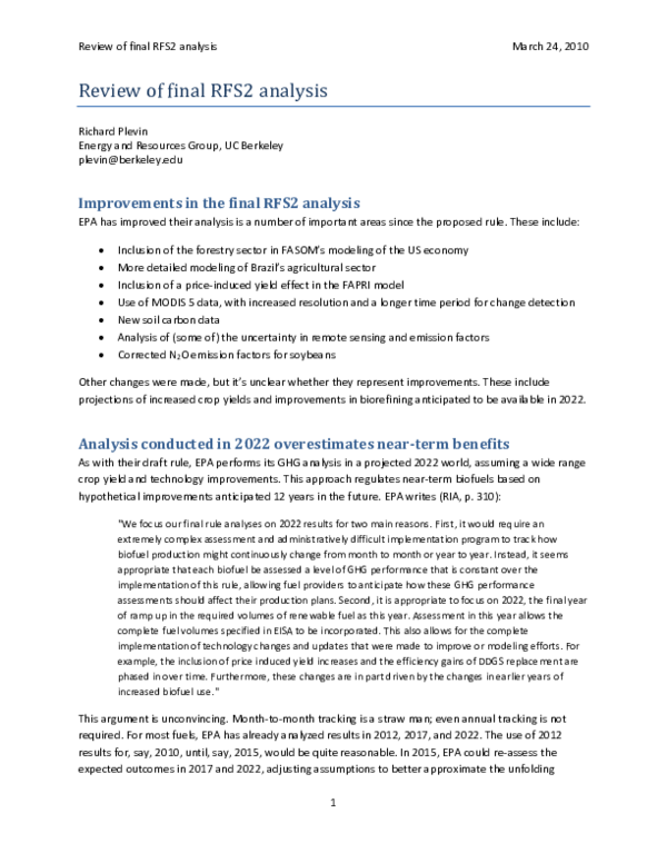 (PDF) Review of final RFS2 analysis