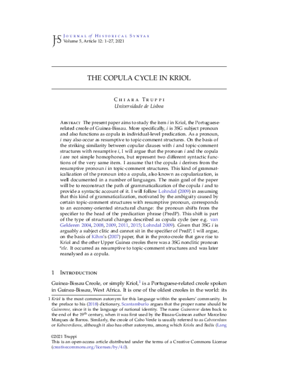 (PDF) THE COPULA CYCLE IN KRIOL