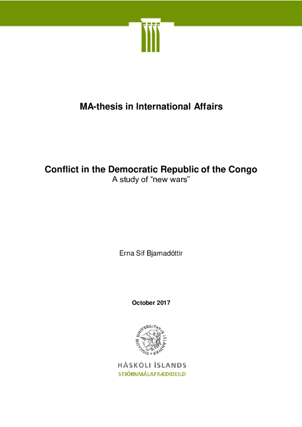 (PDF) Conflict in the Democratic Republic of the Congo: A study of "new ...