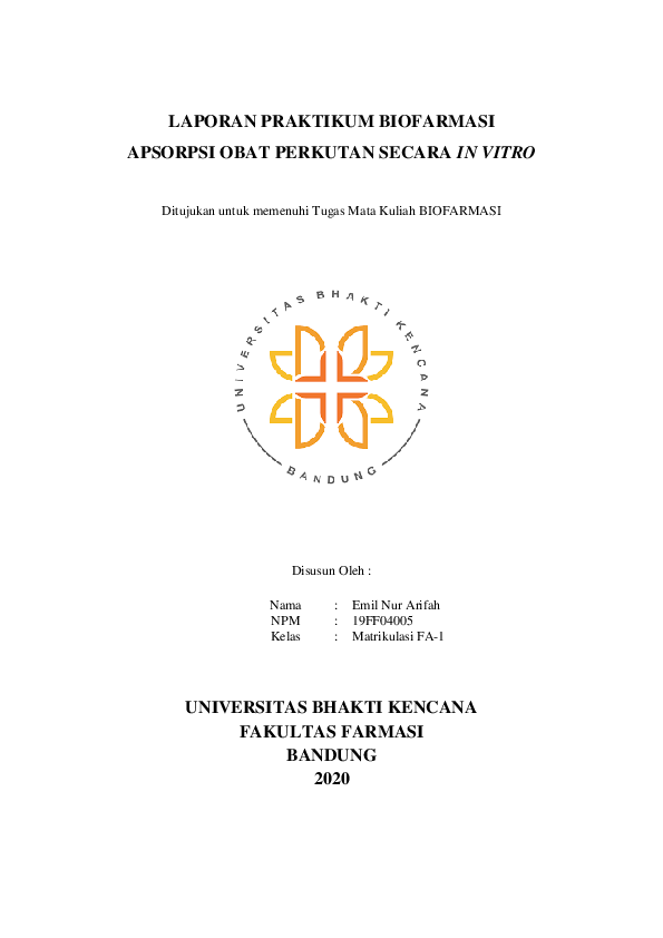(PDF) LAPORAN PRAKTIKUM BIOFARMASI APSORPSI OBAT PERKUTAN SECARA IN