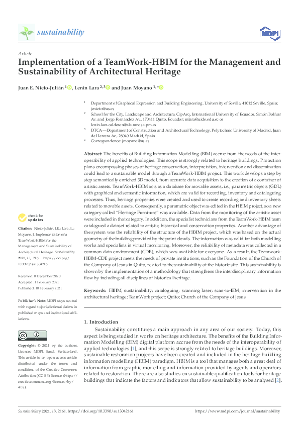(PDF) Implementation of a TeamWork-HBIM for the Management and ...