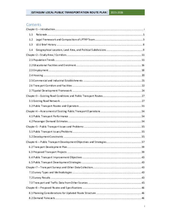 (PDF) GITAGUM LOCAL PUBLIC TRANSPORTATION ROUTE PLAN