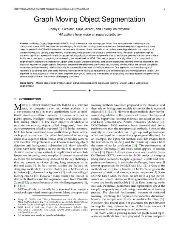 (PDF) Graph Moving Object Segmentation