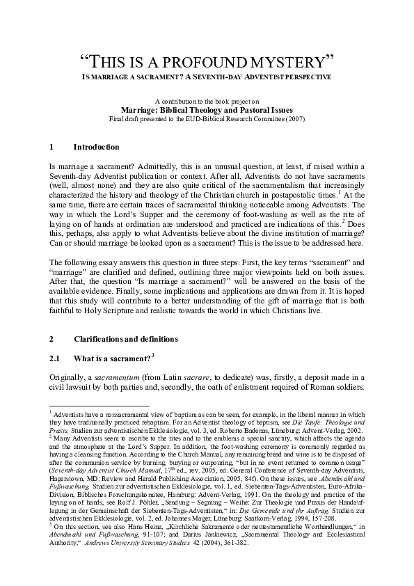  PDF This Is A Profound Mystery Is Marriage A Sacrament A 
