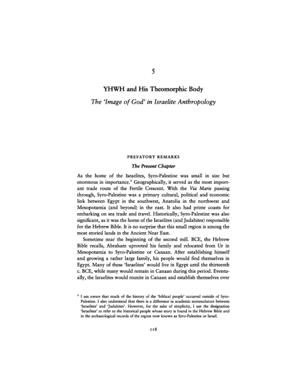 (PDF) Putthoff Gods and Humans Chapter 5 YHWH and his Theomorphic Body