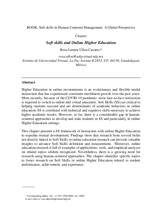 (PDF) Chapter 6: Soft skills and Online Higher Education