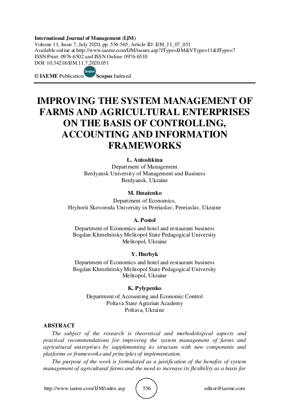 (PDF) Improving the System Management of Farms and Agricultural ...