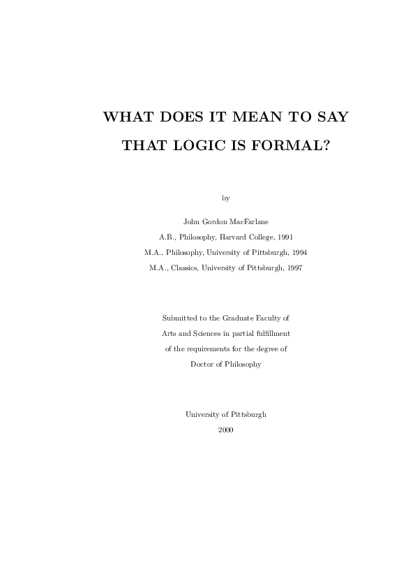  PDF WHAT DOES IT MEAN TO SAY THAT LOGIC IS FORMAL Emmanuel Jesus Cruz Reyes Academia edu