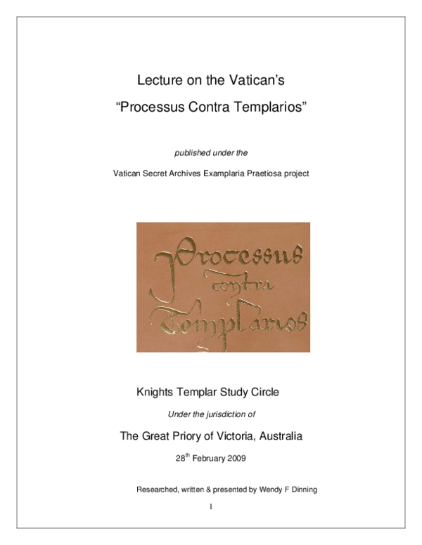 PDF) Lecture on the Vatican
