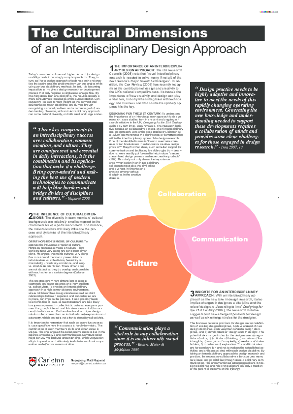 (PDF) The Cultural Dimensions of an Interdisciplinary Design Approach