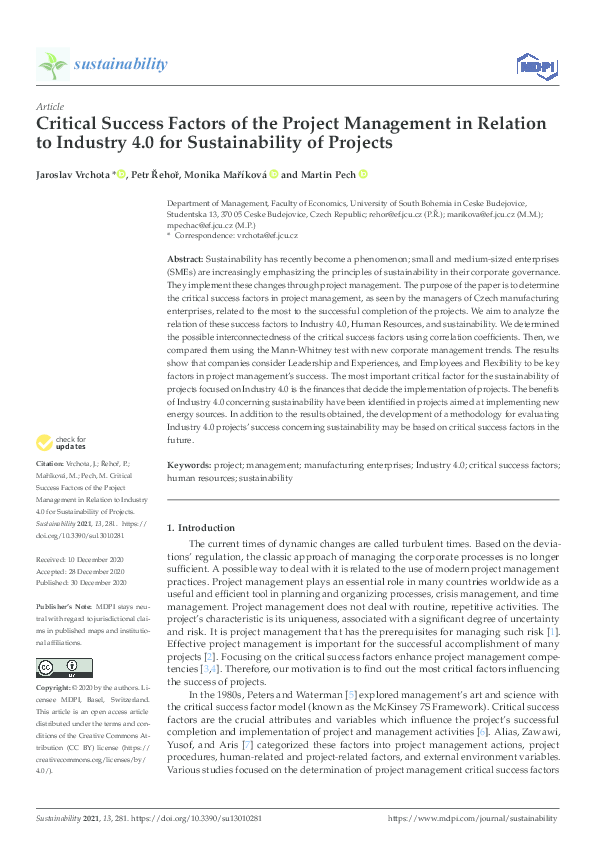 (PDF) Critical Success Factors of the Project Management in Relation to ...