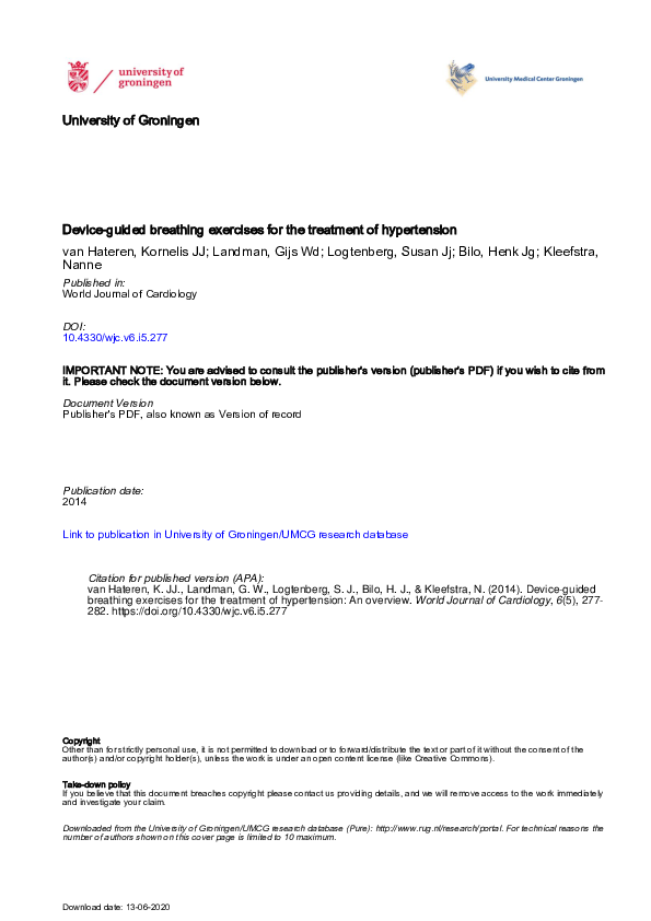 (PDF) Deviceguided breathing exercises for the treatment of