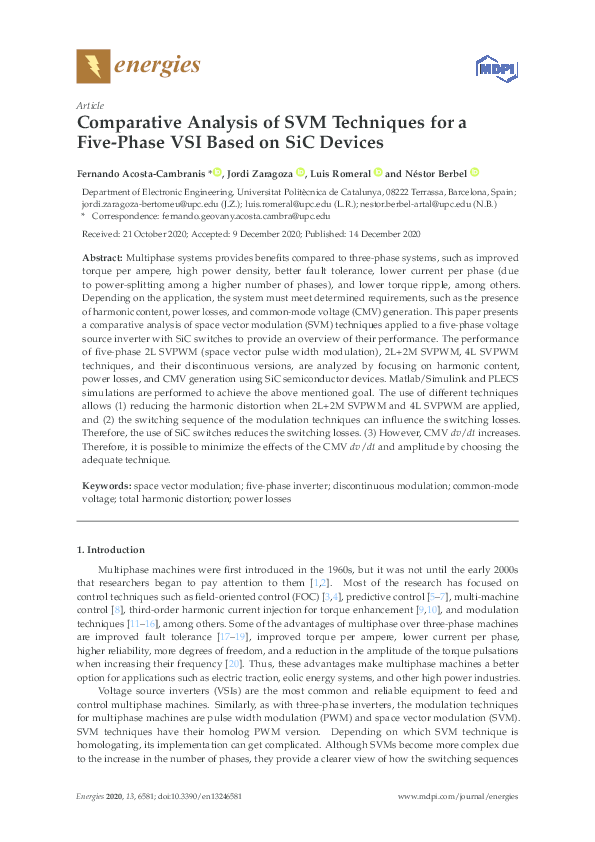 (PDF) Comparative Analysis of SVM Techniques for a Five-Phase VSI Based ...