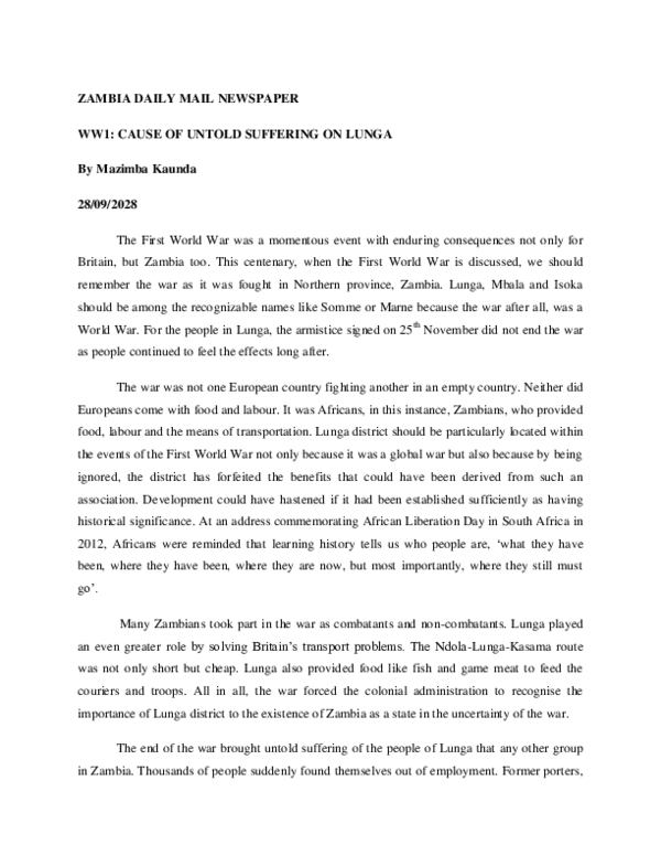 ZAMBIA DAILY MAIL NEWSPAPER 27 JANUARY 2025 PDF FREE DOWNLOAD visual data 3