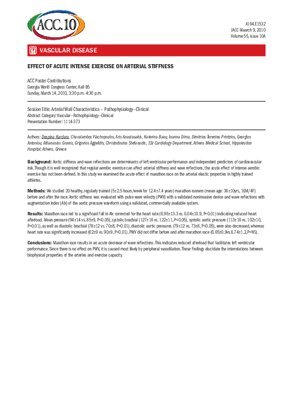 (PDF) Effect Of Acute Intense Exercise On Arterial Stiffness