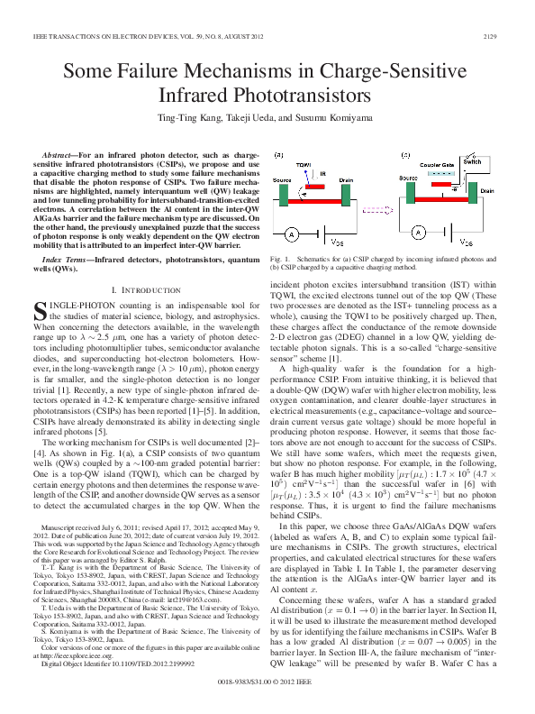 (PDF) Some Failure Mechanisms in Charge-Sensitive Infrared Phototransistors