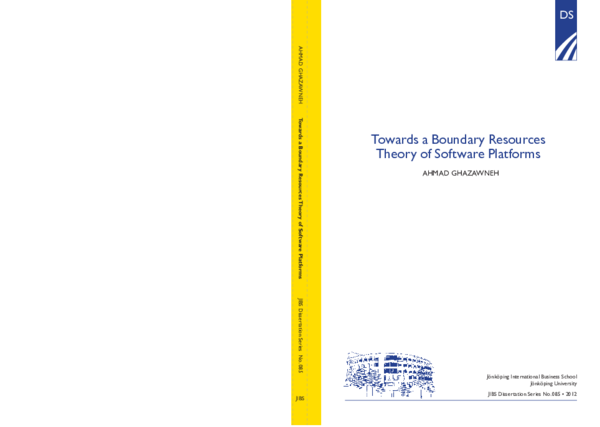 (PDF) Towards a Boundary Resources Theory of Software Platforms