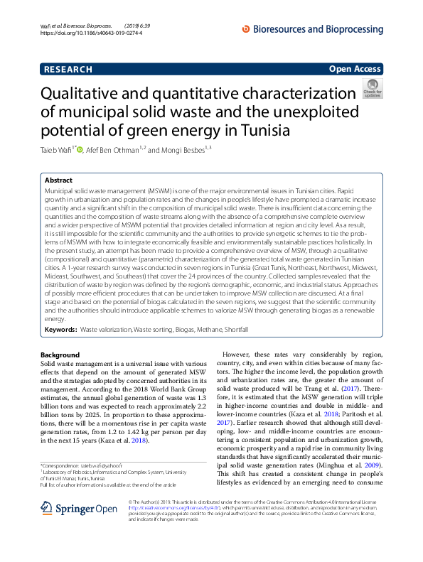 (PDF) Qualitative and quantitative characterization of municipal solid ...