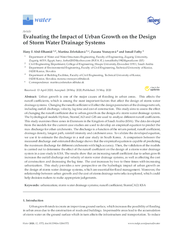 (PDF) Evaluating the Impact of Urban Growth on the Design of Storm ...