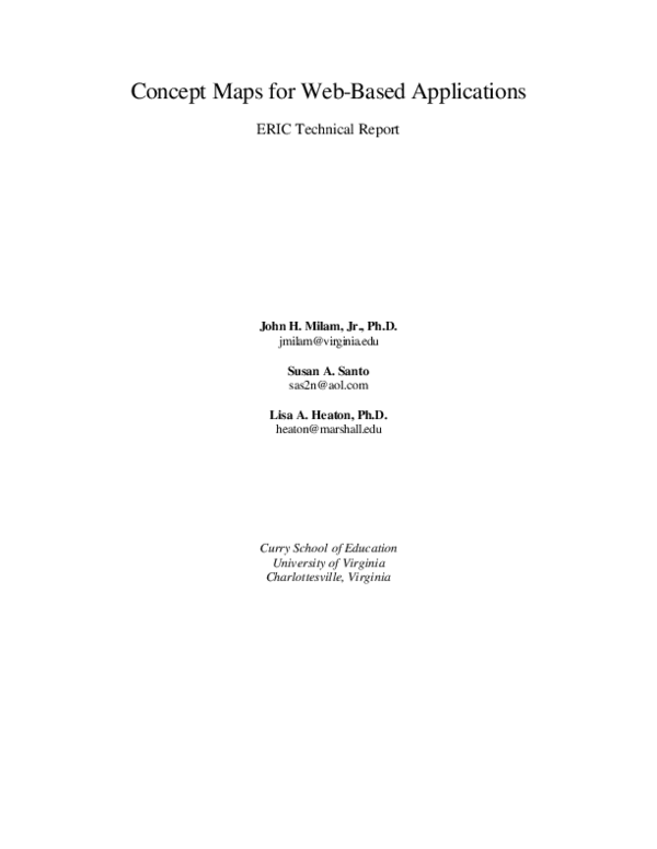 Concept maps for web-based applications