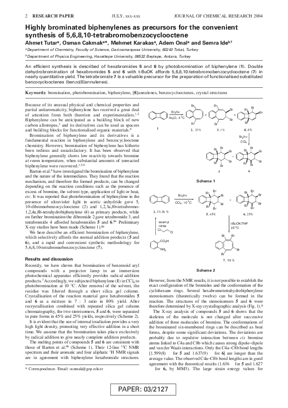 (PDF) Highly Brominated Norbornanes by Photobromination as Precursors ...