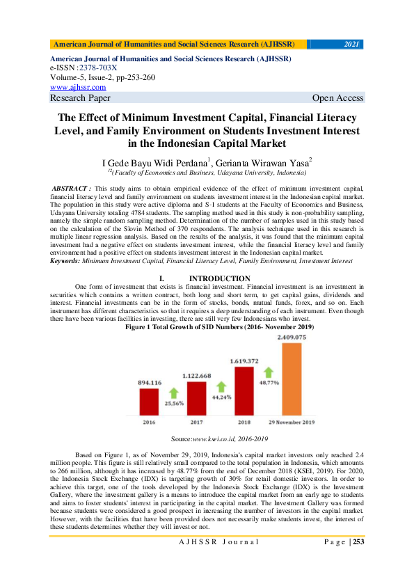 (PDF) The Effect of Minimum Investment Capital, Financial Literacy ...
