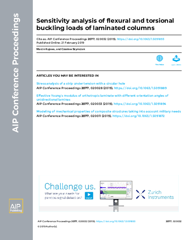 (PDF) Sensitivity analysis of flexural and torsional buckling loads of ...