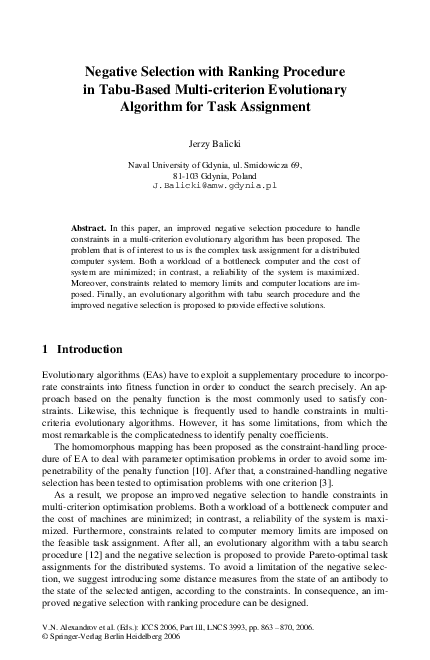 (PDF) Negative Selection with Ranking Procedure in Tabu-Based Multi ...