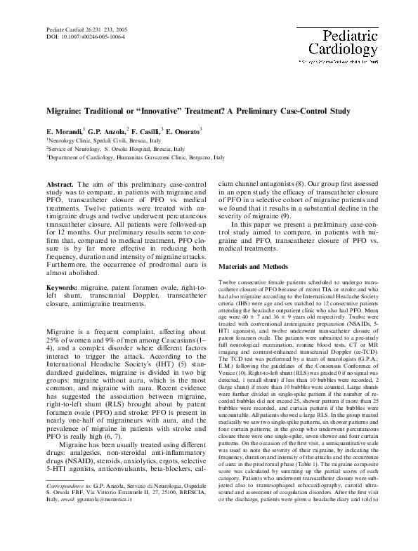 Migraine sample case picture