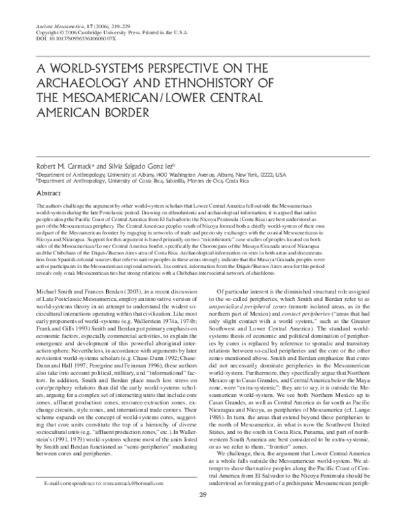 (PDF) A World-Systems Perspective on the Archaeology and Ethnohistory ...
