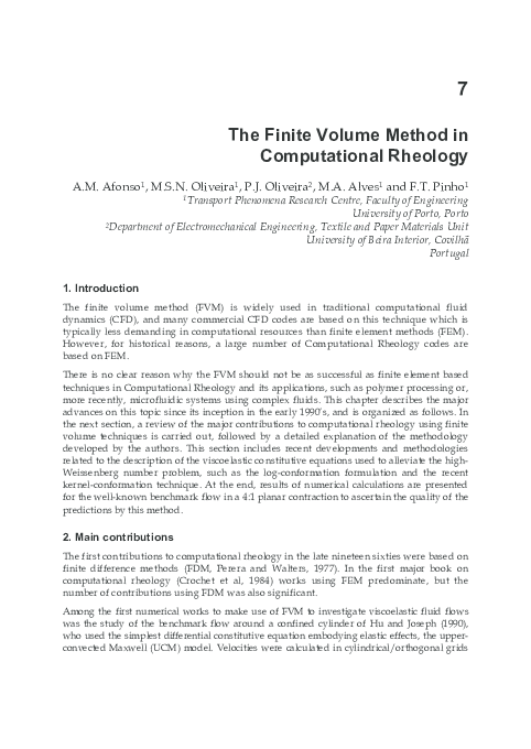(PDF) The Finite Volume Method in Computational Rheology
