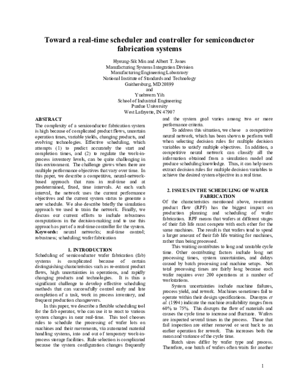 (PDF) Toward a real-time scheduler and controller for semiconductor ...