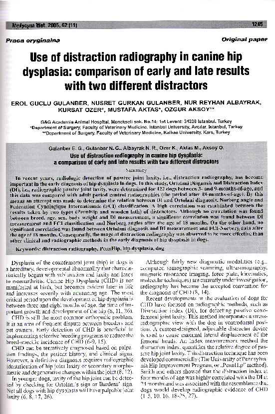 (PDF) Use of Distraction Radiography in canine hip dysplasia ...