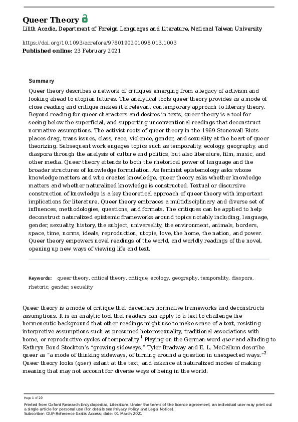 Queer theory in film picture